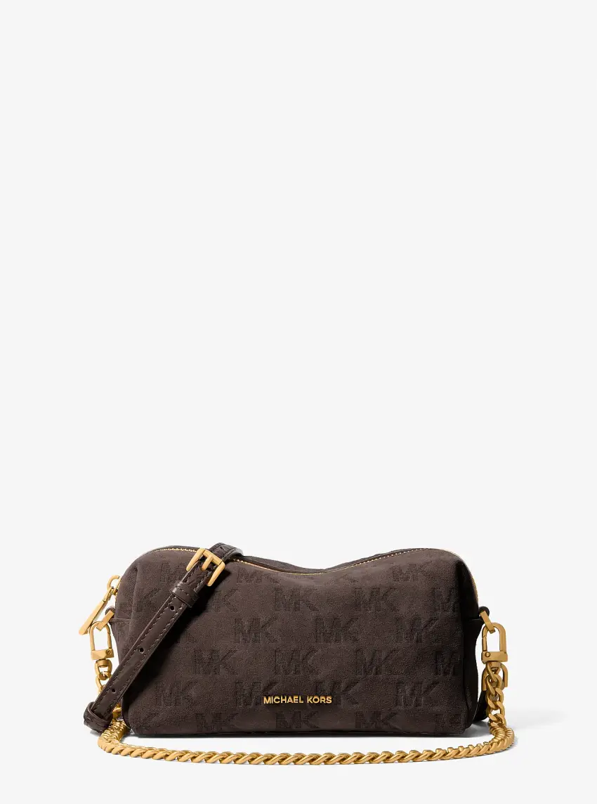 Bryant Small Logo Embossed Suede Convertible Crossbody Bag