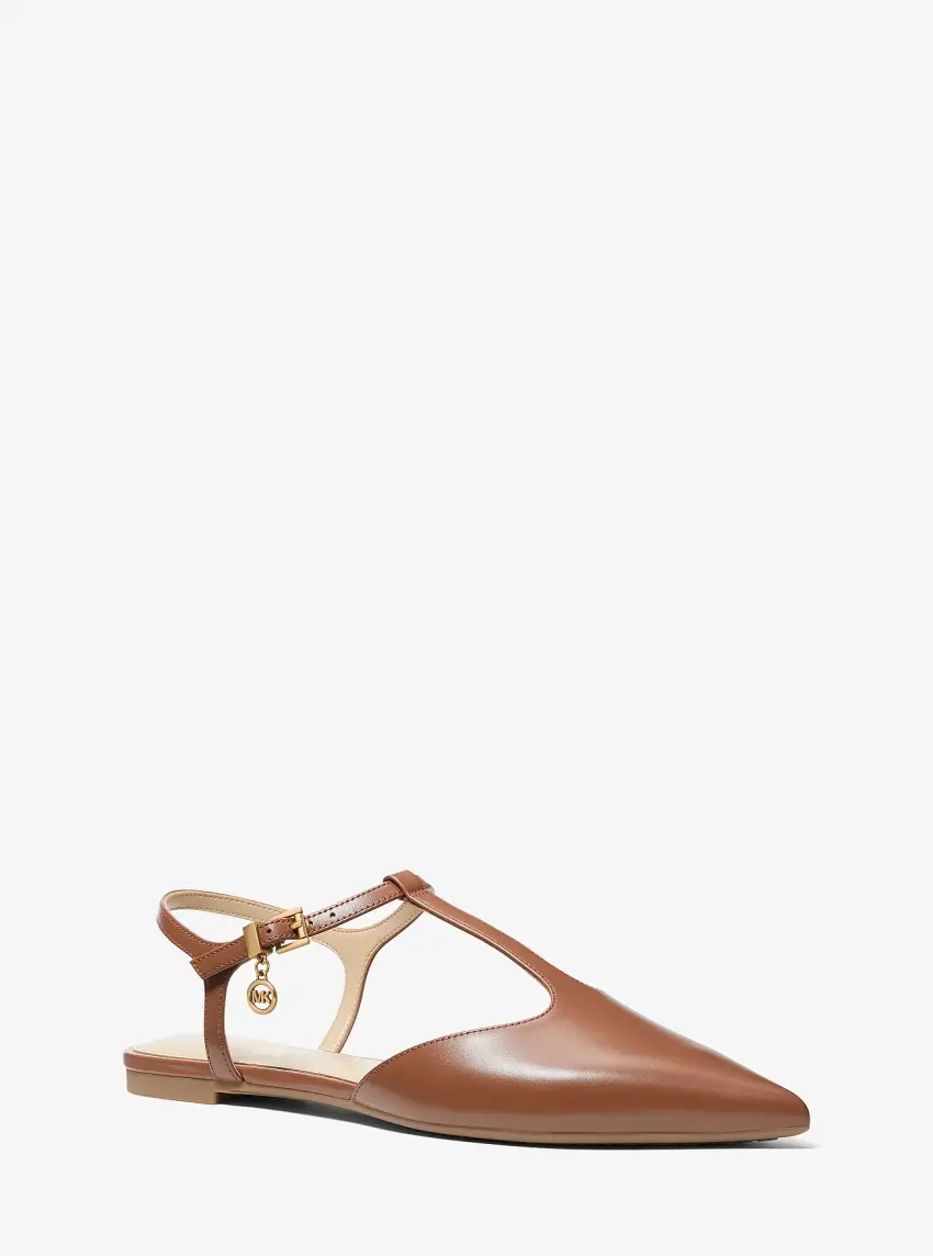 Cherie Leather T-Strap Flat