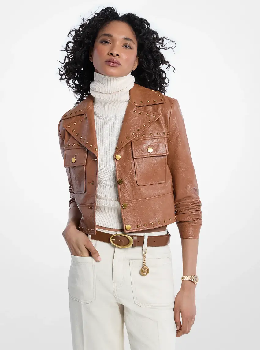 Crinkled Studded Jacket