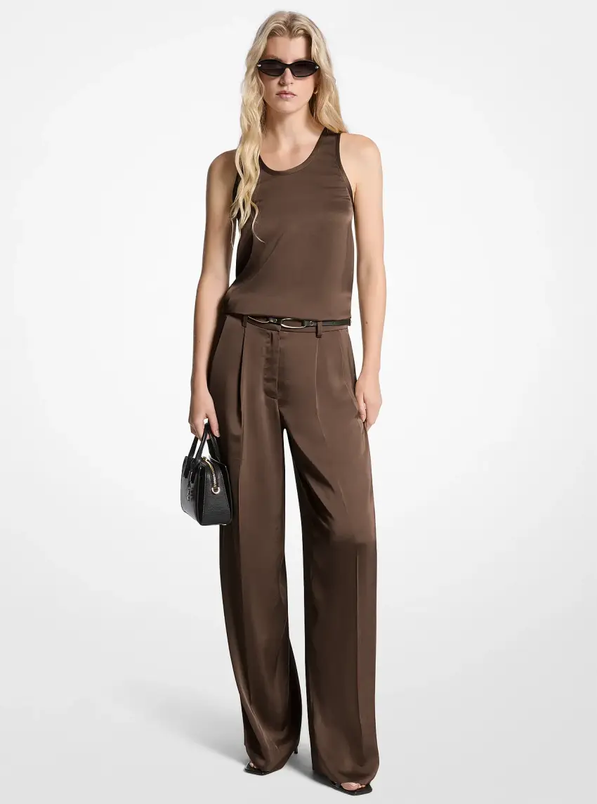 Drapey Satin Wide Leg Pants