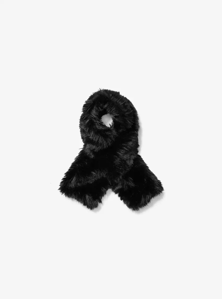 Faux Fur and Wool Scarf