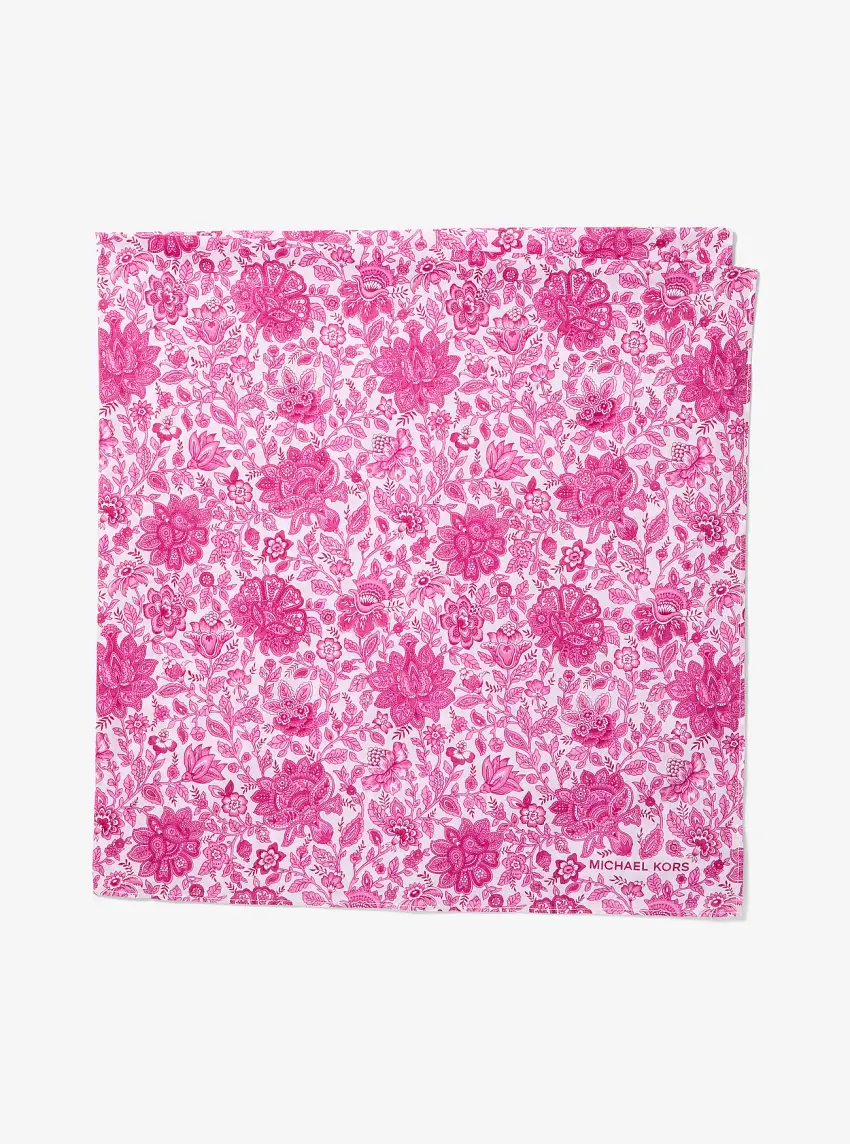 Floral Print Cotton Scarf