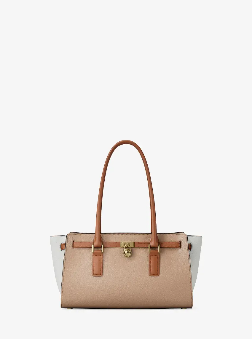 Hamilton Moderne Small Color-Blocked Leather Satchel