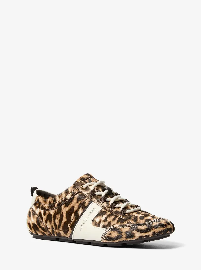Keely Leopard Print Calf Hair Trainer
