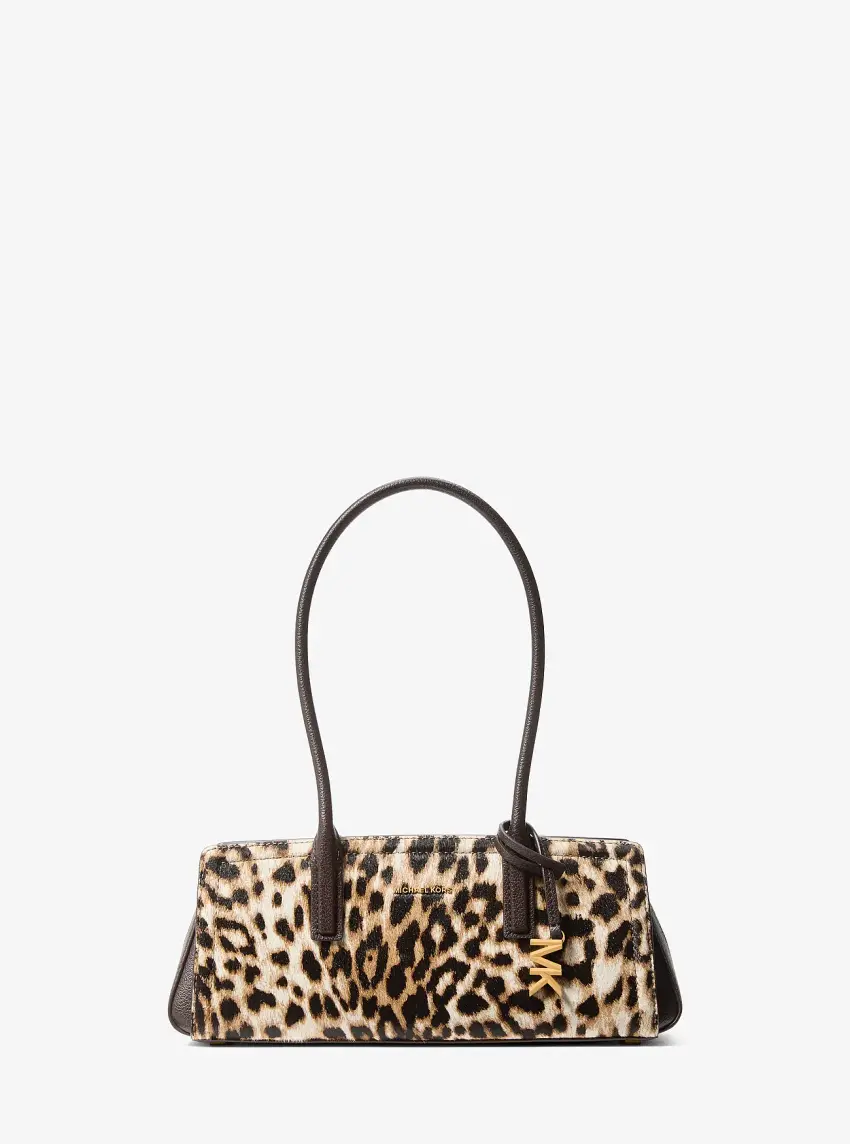 Laila Small Leopard Print Calf Hair Shoulder Bag