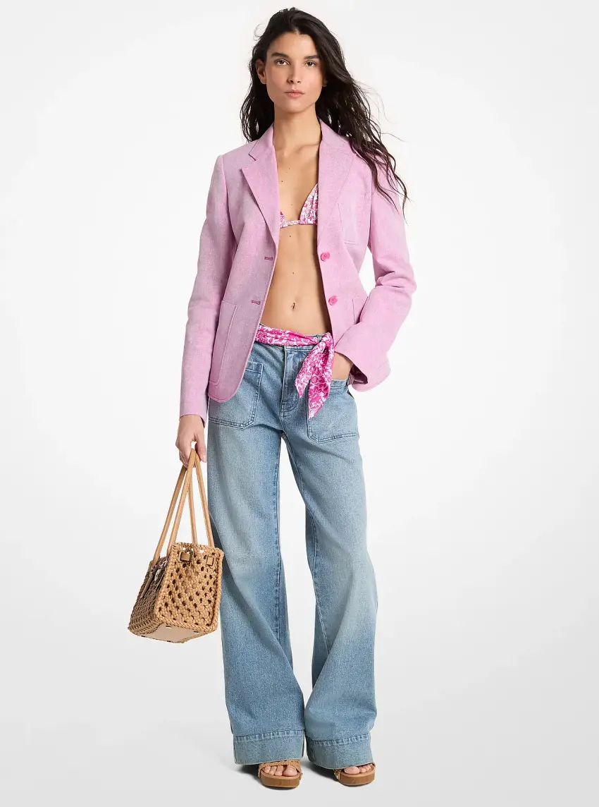 Linen and Cotton Patch Pocket Blazer