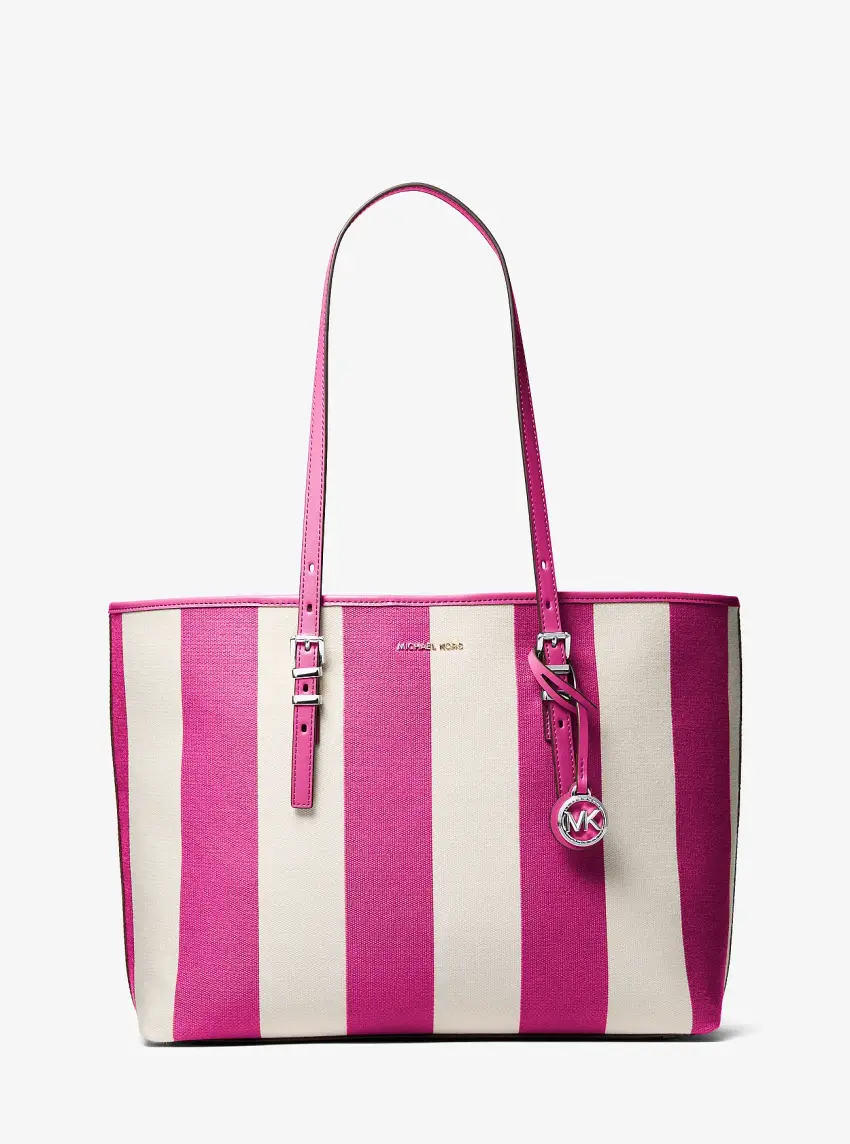 Quinn Large Striped Canvas Tote Bag