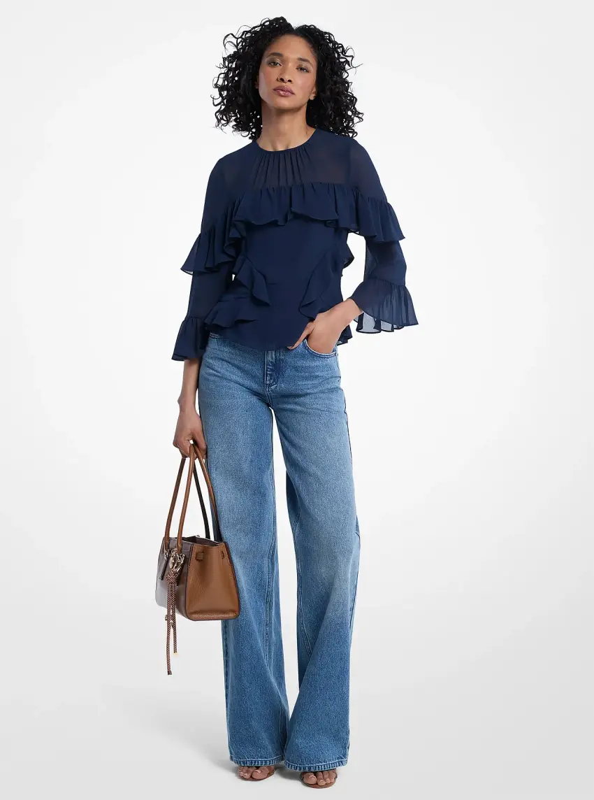 Ruffled Georgette Blouse