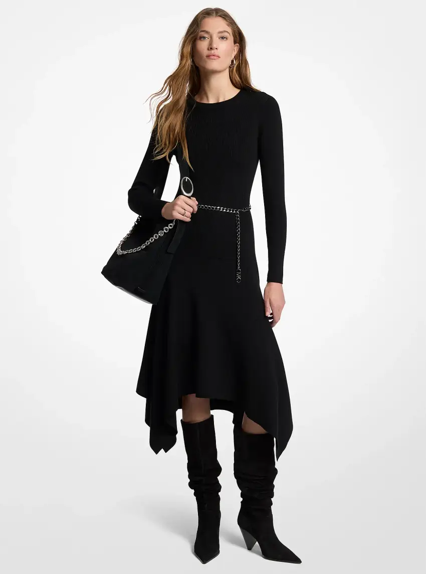 Stretch Wool Handkerchief Dress