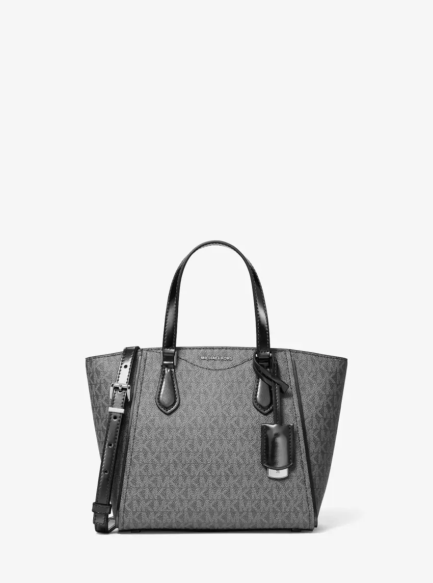 Taryn Small Metallic Signature Logo Convertible Crossbody Bag