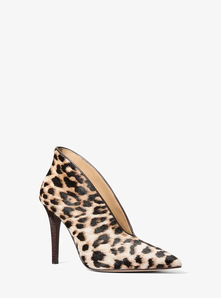 Tonya Leopard Print Calf Hair Pump